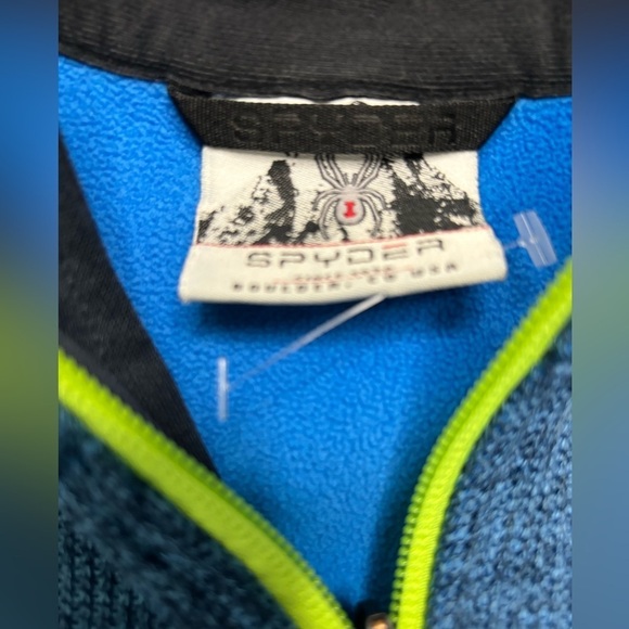 NWOT Spyder Men's Half-Zip Outbound Stryke Sweater Jacket - Large - Blue - Picture 3 of 6